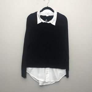 Contrast Sweater-Black and White